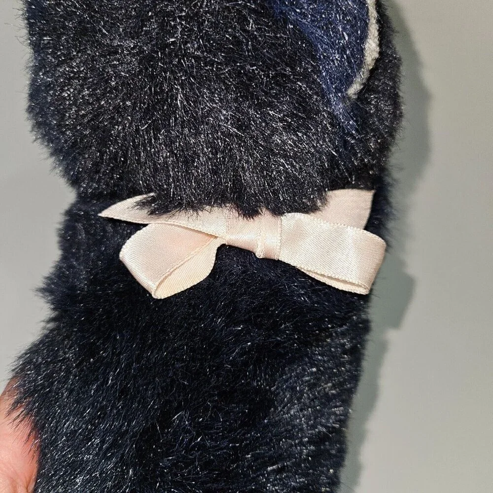 VTG Just Friends Black White Kitty Cat Plush Pink Bow 14